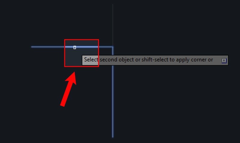 Giữ phím Shift → click chọn hai cạnh cần bo góc